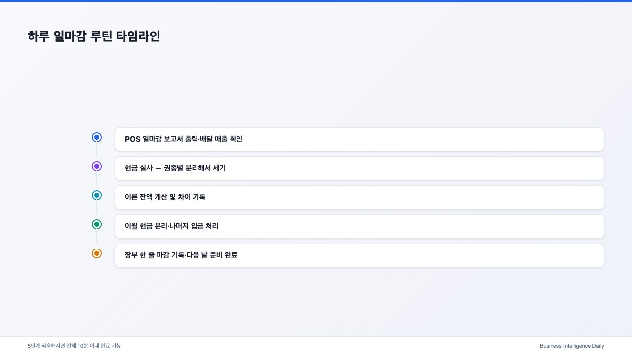 하루 일마감 루틴 타임라인