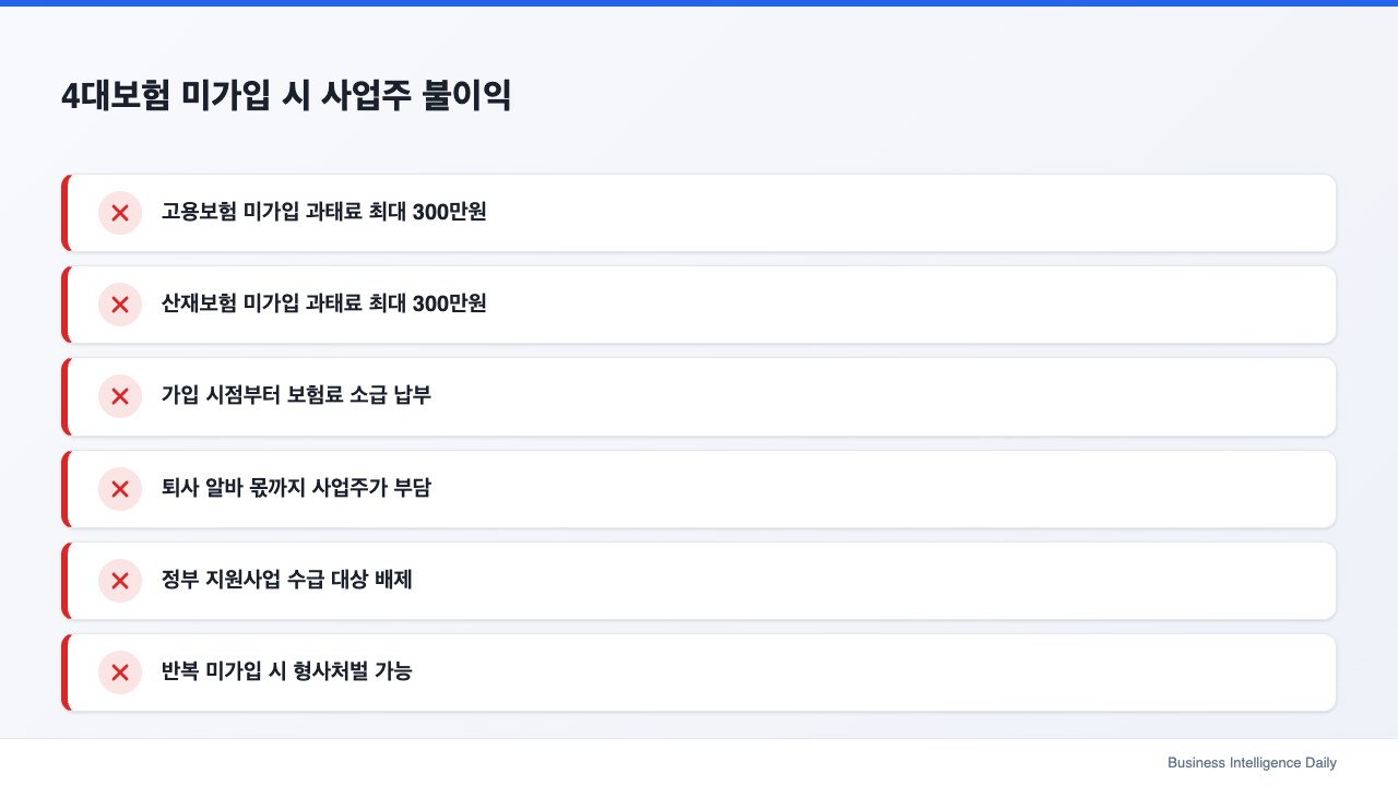 4대보험 미가입 시 사업주 불이익