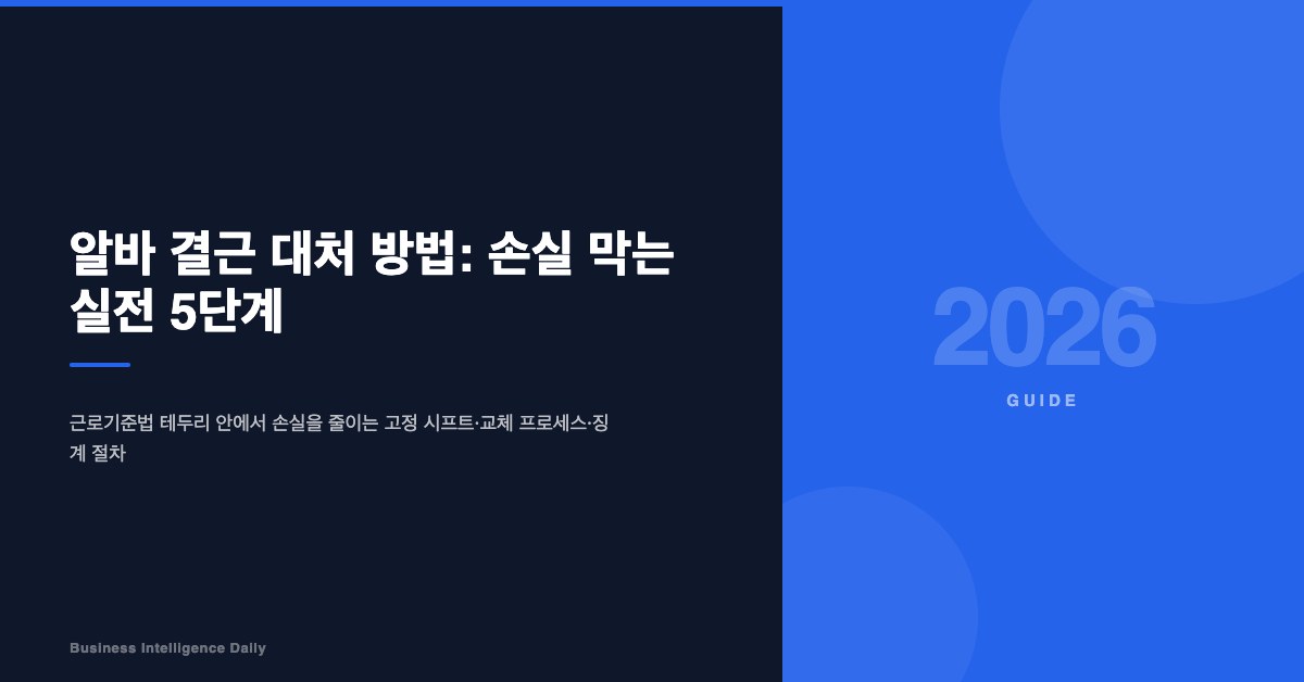 알바 결근 대처 방법: 손실 막는 실전 5단계