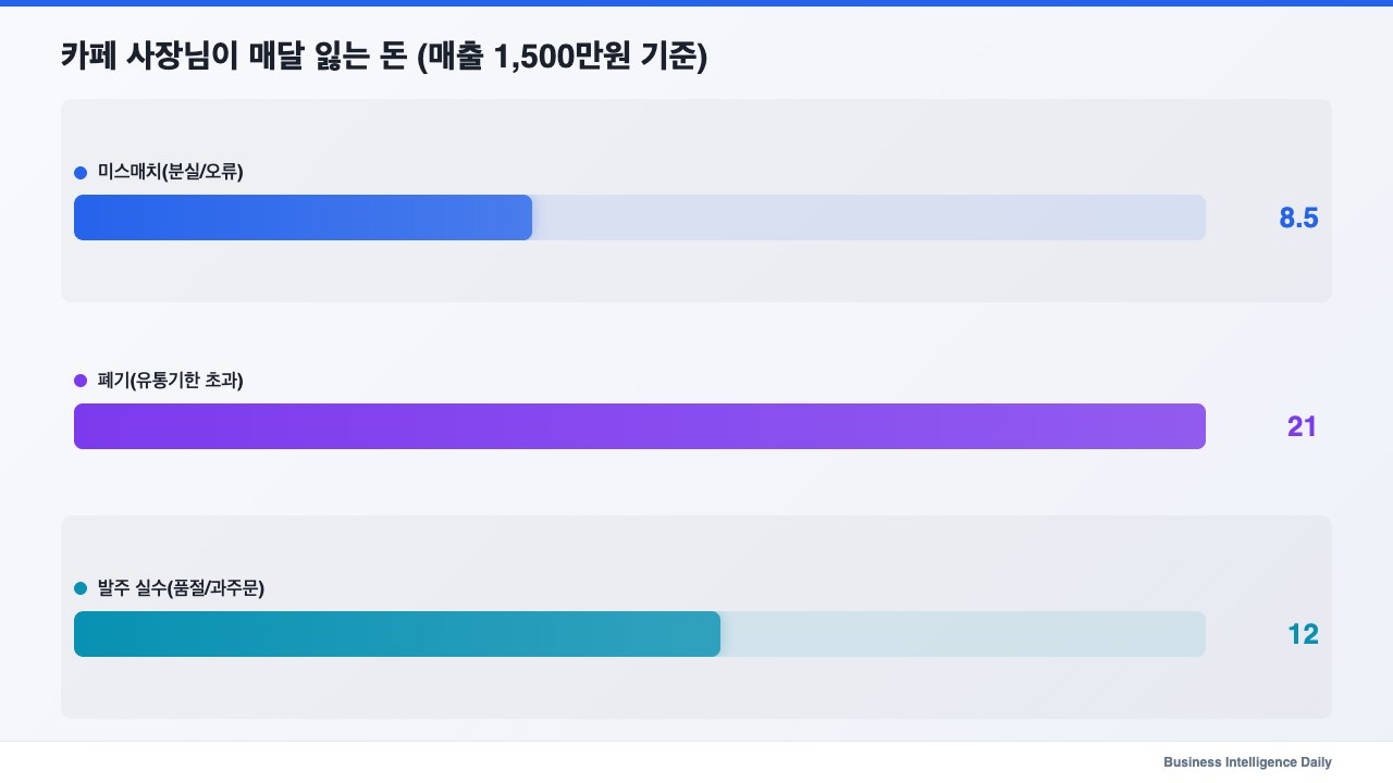 카페 사장님이 매달 잃는 돈 (매출 1,500만원 기준)