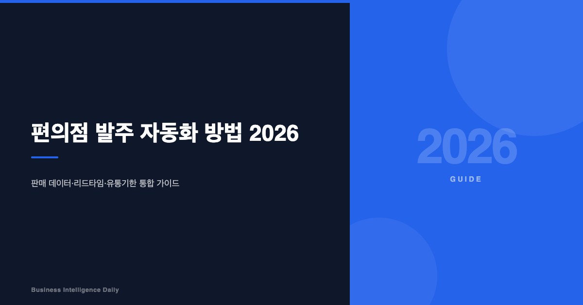 편의점 발주 자동화 방법 2026 완벽 가이드