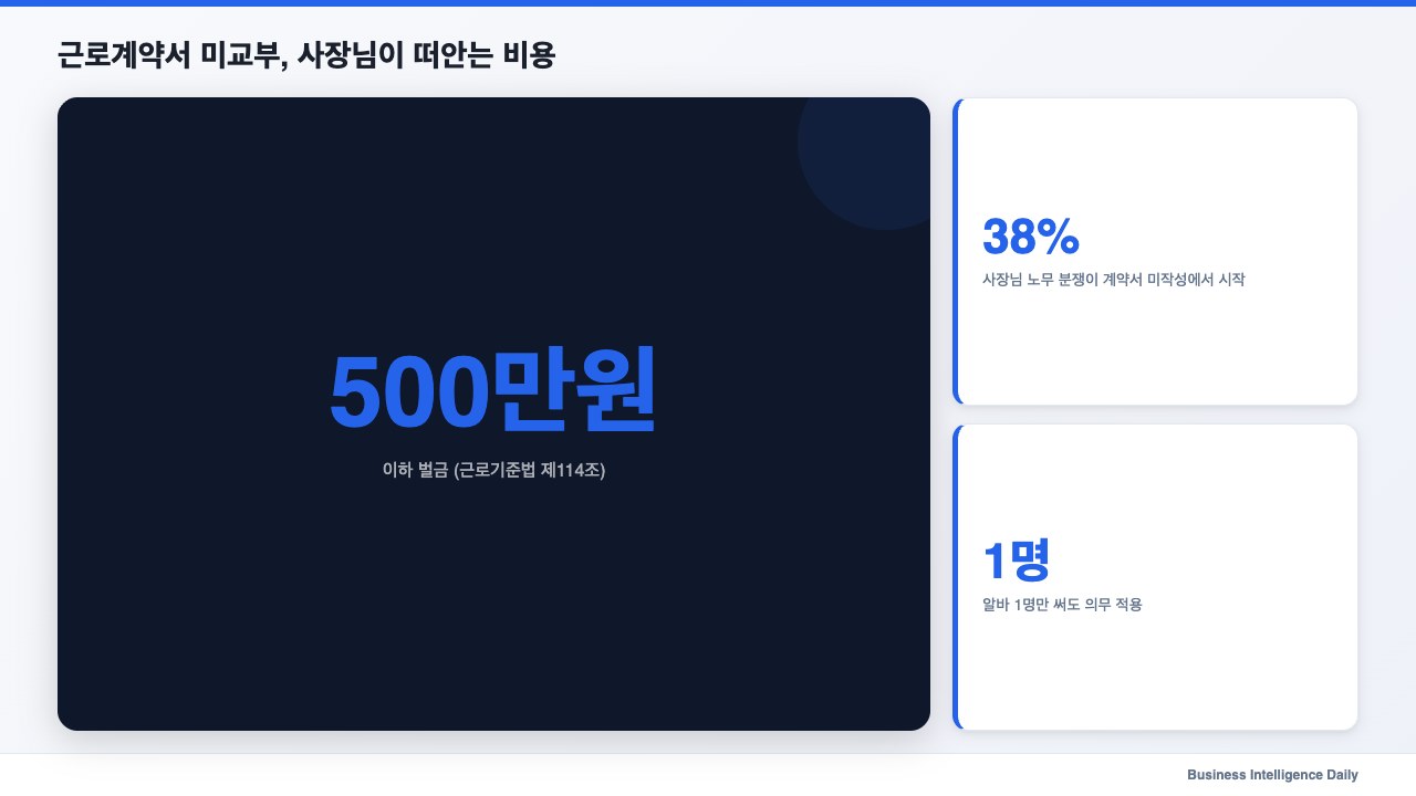 근로계약서 미교부, 사장님이 떠안는 비용