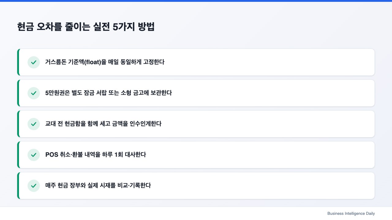 현금 오차를 줄이는 실전 5가지 방법