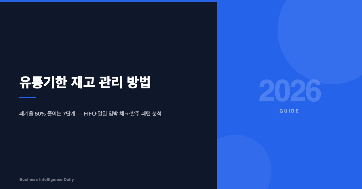 유통기한 재고 관리 방법: 폐기율 줄이는 7단계