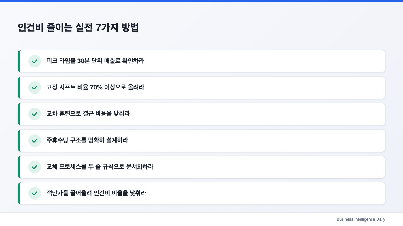 인건비 줄이는 실전 7가지 방법