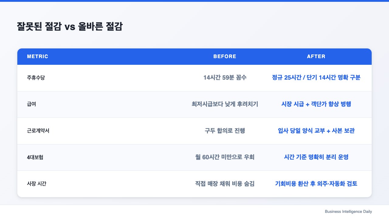 잘못된 절감 vs 올바른 절감