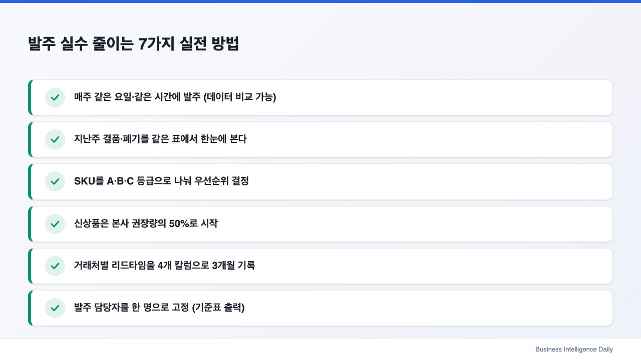 발주 실수 줄이는 7가지 실전 방법