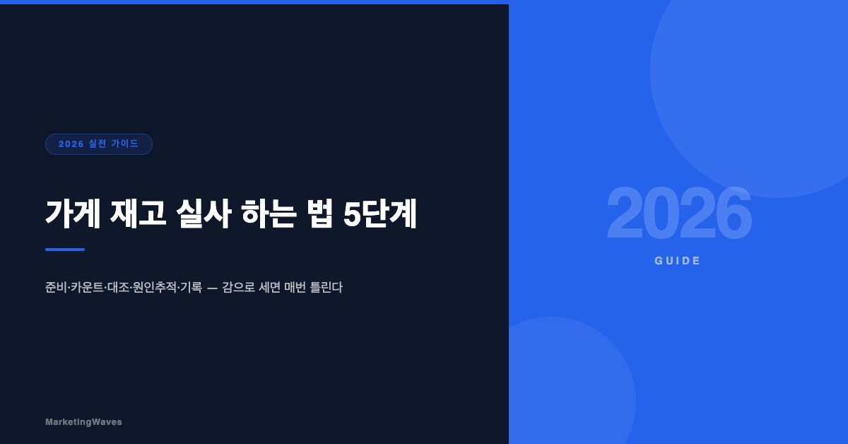 가게 재고 실사 하는 법 5단계 (2026)