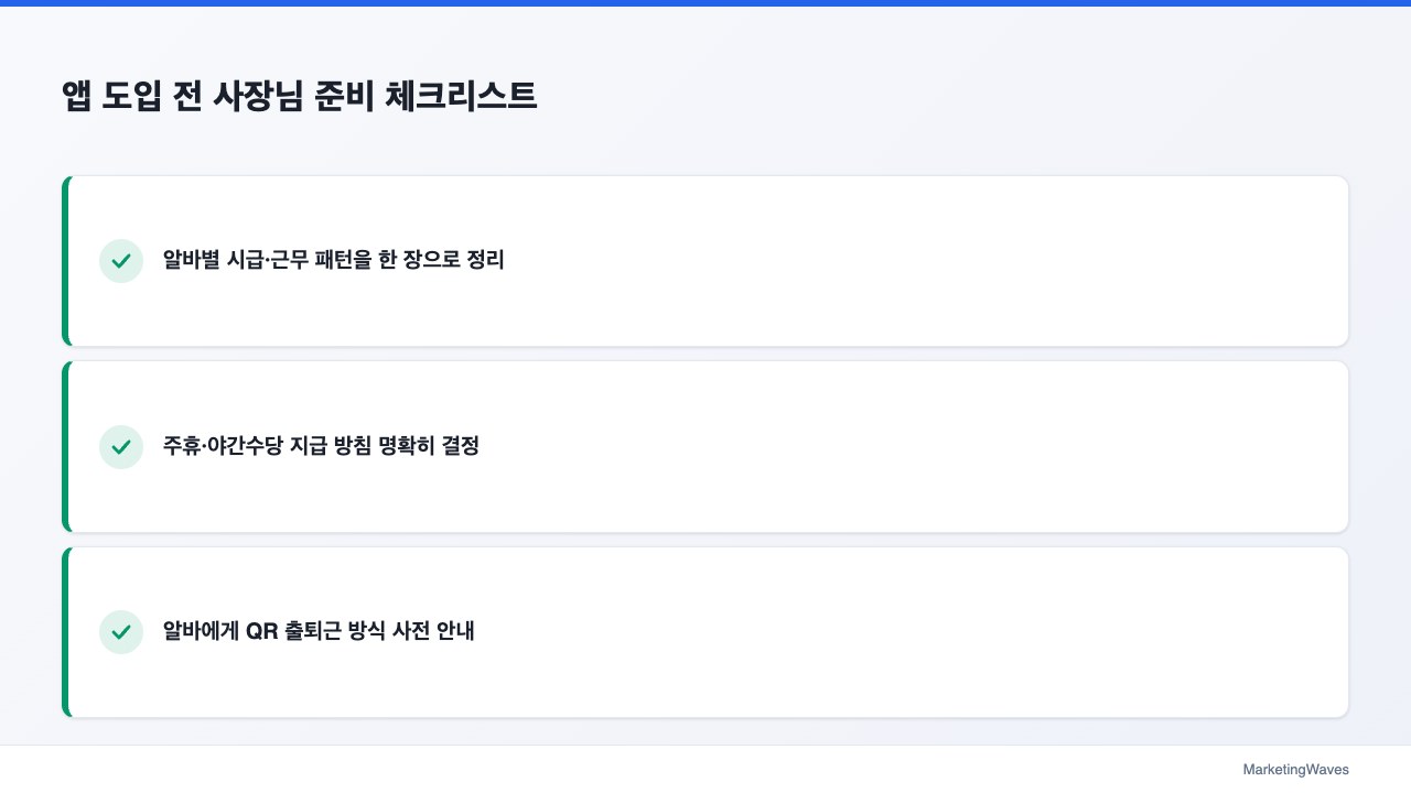 앱 도입 전 사장님 준비 체크리스트